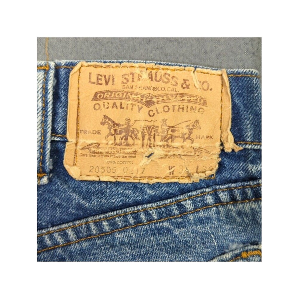 Levi's VTG Jean Mens 36x33 Fits 34x28 Blue 20505-0217 Straight Denim Made In USA
